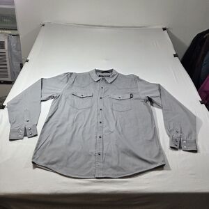 Hawx Shirt Work Gear Pearl Snap Button Men's Gray Long Sleeve Shirt